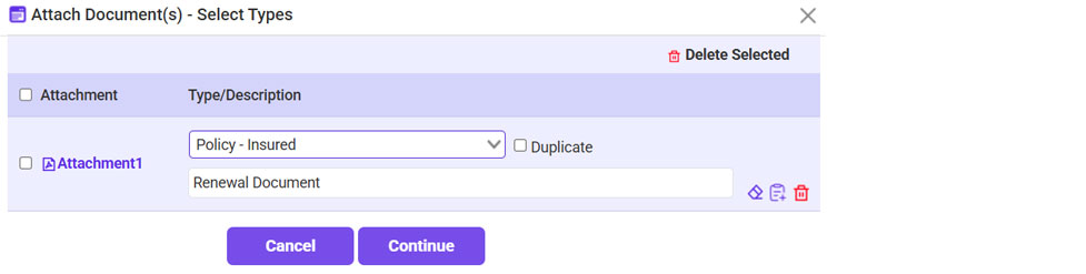 Attach Renewal Policy