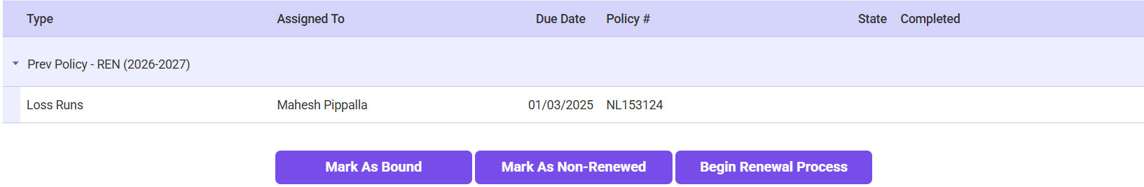 Begin Renewal Process