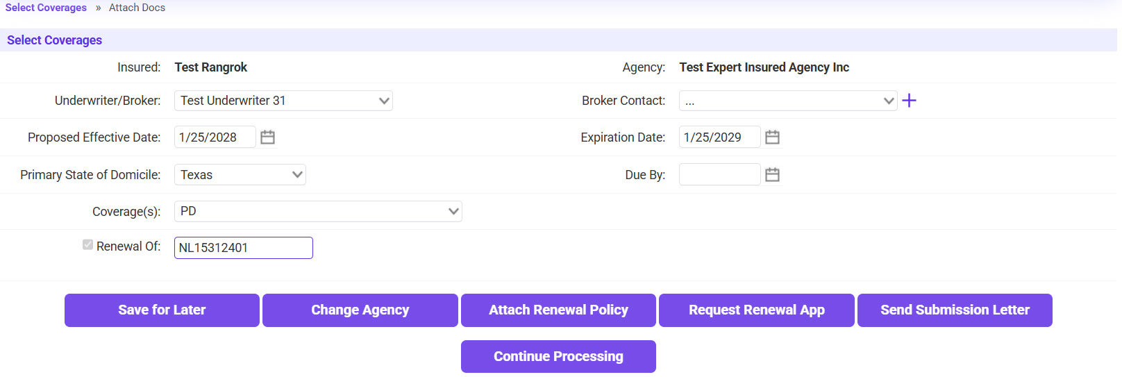 Attach Renewal Policy