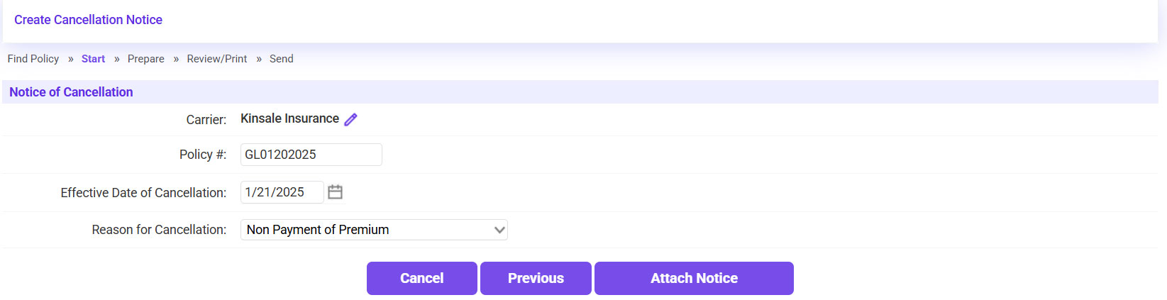 Cancellation Effective Date