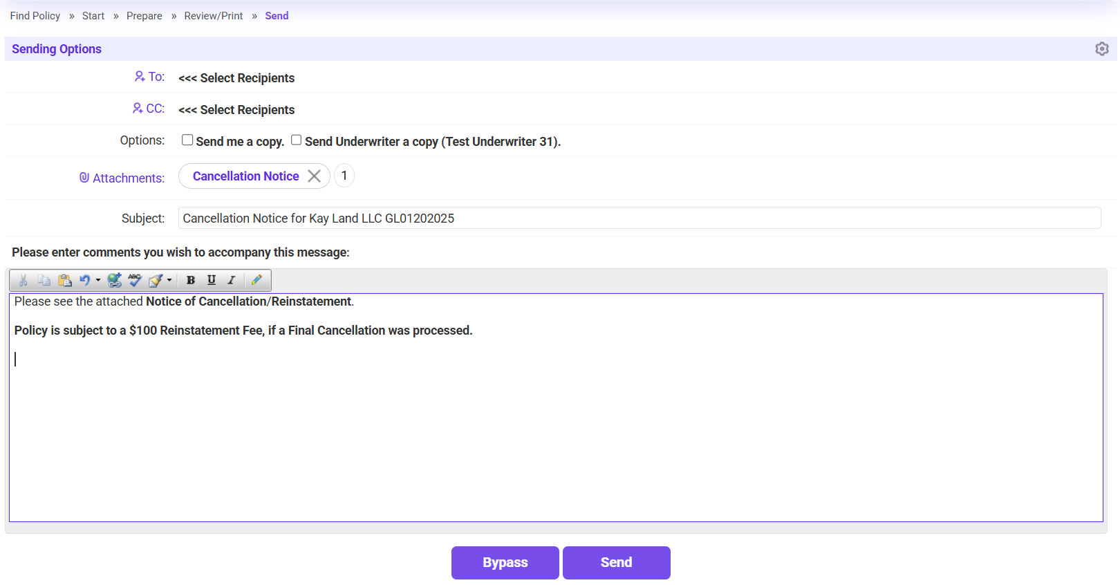 additional recipients