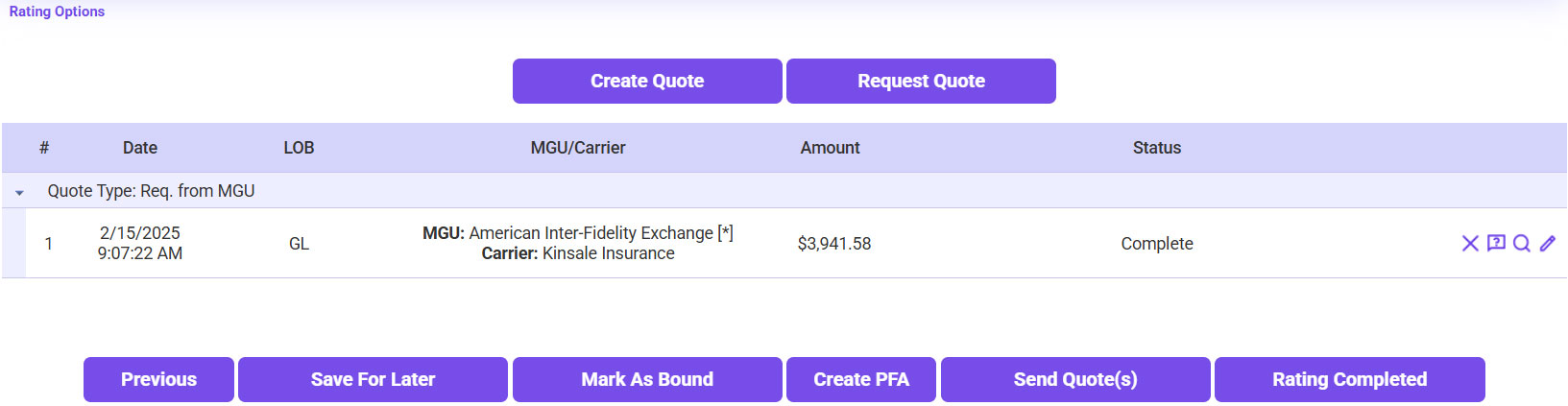 create/send another quote