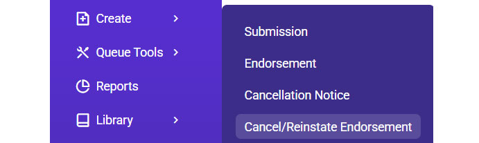 Cancel/Reinstate Endorsement