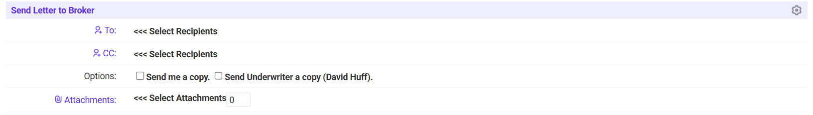 select the recipient